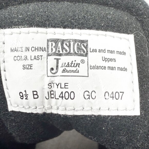 JUSTIN Basics Boots Womens 9.5B Black Leather Ankle Lace Up Roper JBL400 Vintage - Picture 10 of 11